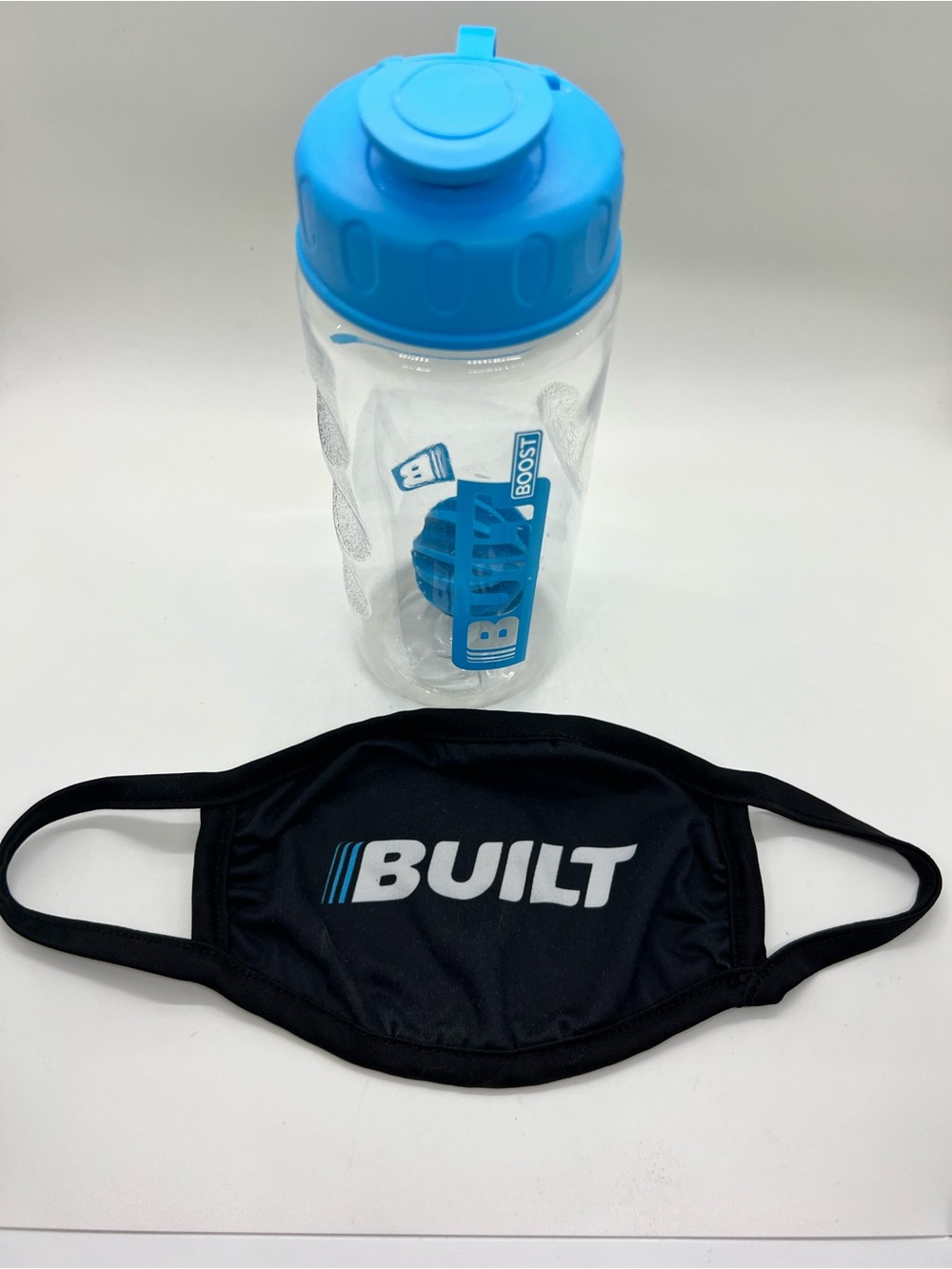 Built brand shaker bottle + face mask